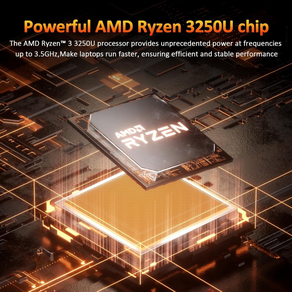 ⁦Auusda 16" FHD Laptop, AMD Ryzen 3 3250U (2/4, 3.5GHz), 16GB RAM, 512GB SSD, Pro Edition OS, Thin & Portable Design⁩ - الصورة ⁦2⁩