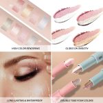 ⁦MAKINGTEC 2Pcs set Matte Velvet Earphone Liquid Lipstick, Waterproof Long Lasting Lipstick Matte Kit with 2Pcs set Glitter Shimmer Eyeshadow Sticks, Long Lasting, Quick Drying, Easy to Apply⁩ - الصورة ⁦5⁩