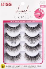 KISS Lash Couture Luxtension, False Eyelashes, 'Volume Full Set', 14 mm, Includes 4 Pairs Of Lashes, Contact Lens Friendly, Easy to Apply, Reusable Strip Lashes
