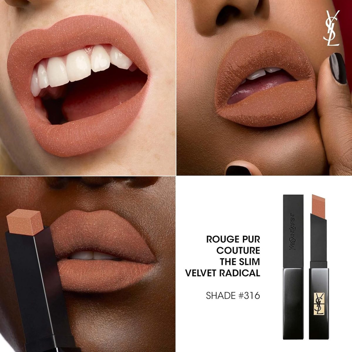 ⁦Yves Saint Laurent The Slim Velvet Radical Matte Lipstick, 316 Vibe in Amber⁩ - الصورة ⁦3⁩
