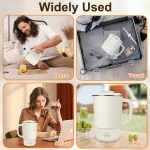 ⁦ANYOUI 4 in 1 Electric Kettle,0.8L Portable Kettle with Two Temperature Modes for Cooking, Tea, Eggs,5Mins Fast Boiling,600W Stainless Steel Kettle with Detachable Base for Camping, Travel,and Office⁩ - الصورة ⁦7⁩