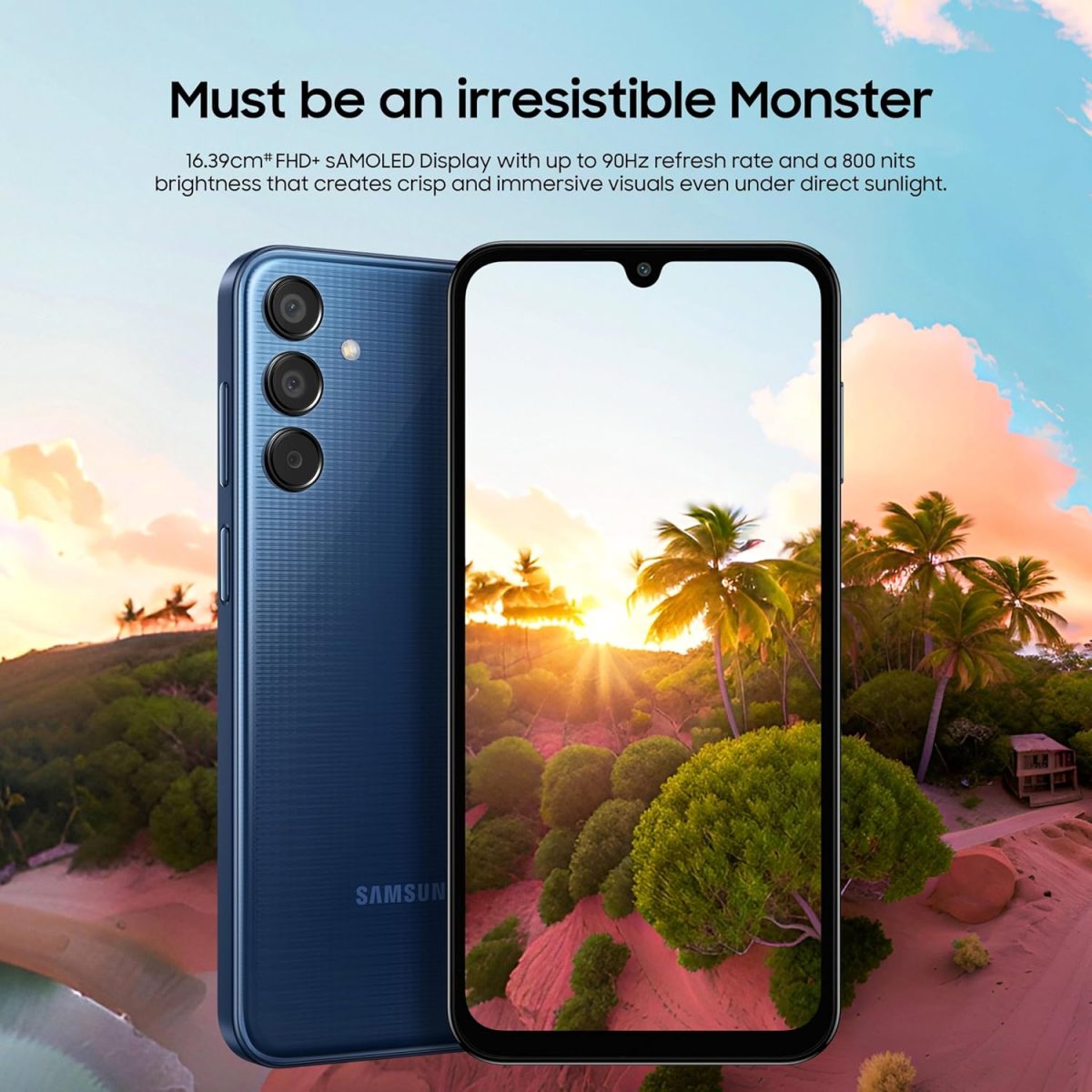 ⁦Samsung Galaxy M15 5G Prime Edition (Blue Topaz,4GB RAM,128GB Storage) | Super AMOLED Display| 50MP Triple Cam| 6000mAh Battery| MediaTek Dimensity 6100+ | 4 Gen. OS Upgrade & 5 Year Security Update⁩ - الصورة ⁦3⁩