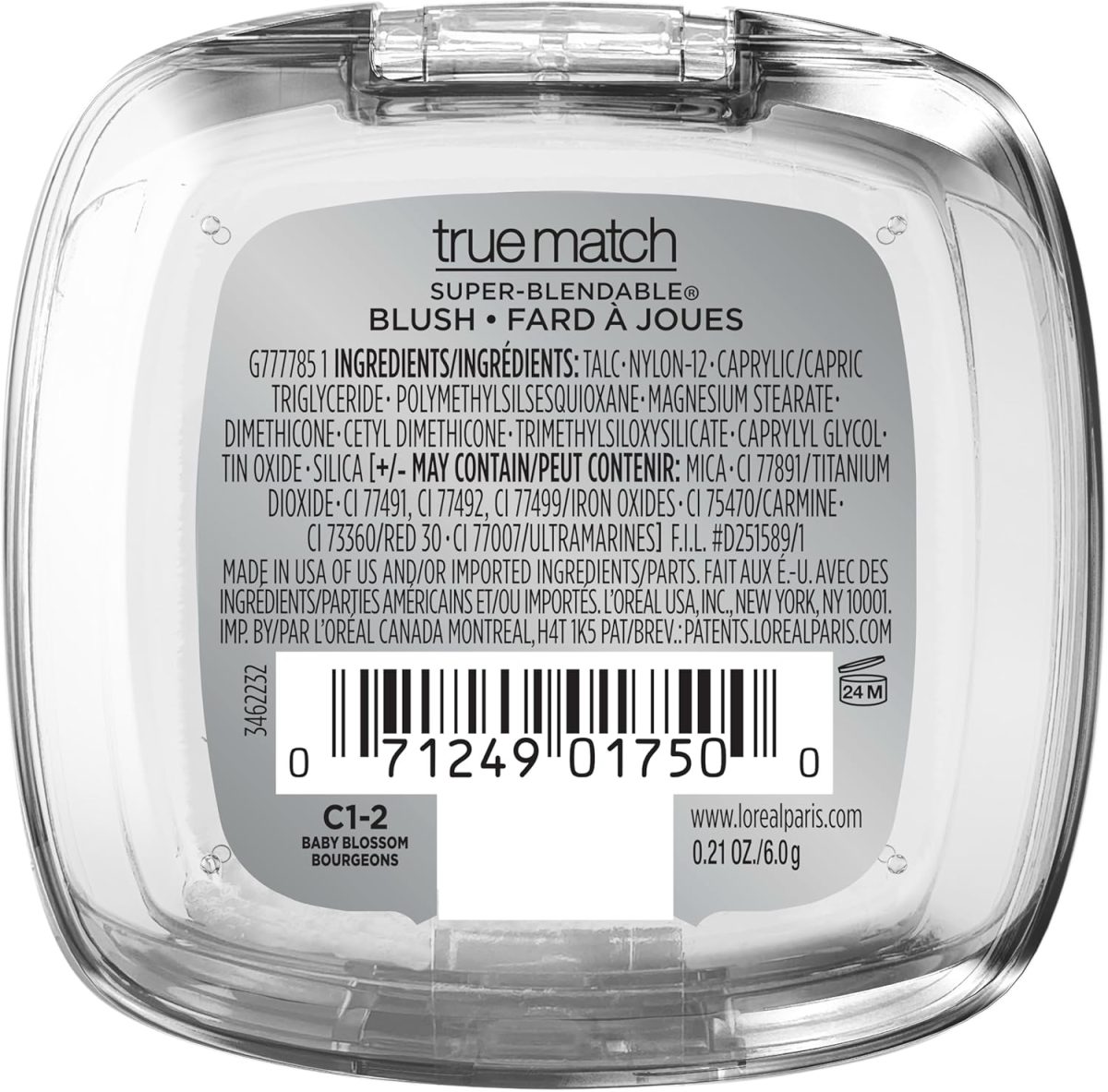 ⁦L’Oréal Paris L'Oreal True Match Super-Blendable Powder Blush, Baby Blossom C1-2, 0.21 Oz (Packaging May Vary)⁩ - الصورة ⁦7⁩