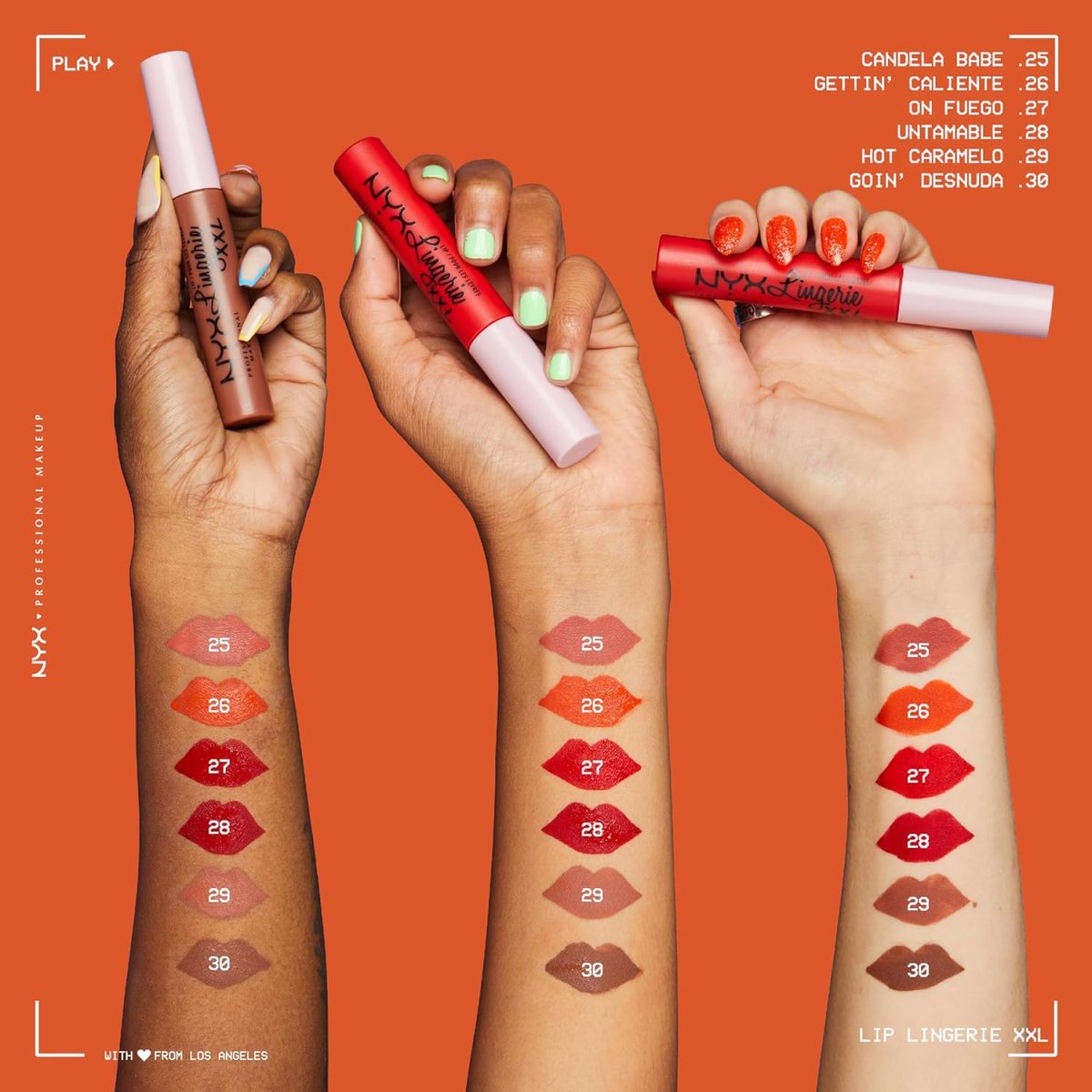 ⁦NYX Professional Makeup Lip Lingerie XXL Smooth Matte Liquid Lipstick 0.13 fl oz, On Fire⁩ - الصورة ⁦6⁩