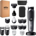 ⁦Braun All-in-One Series 7 Grooming Kit, 18in1, ProBlade & AutoSense, 120 Min, SkinGuard & Beard Fading, AquaGrip for Under Water Use, AIO7585, Grey⁩ - الصورة ⁦2⁩