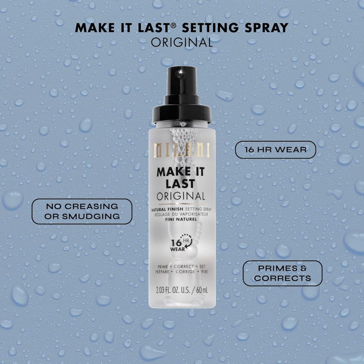 ⁦Milani Make It Last Original - Natural Finish Setting Spray and Primer - Prime + Correct + Set - Long Lasting Makeup Primer and Spray - 2 Pack⁩ - الصورة ⁦2⁩