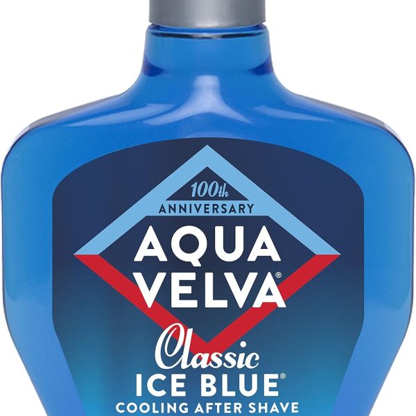 Aqua Velva After Shave, Classic Ice Blue, Soothes, Cools, and Refreshes Skin, 7 Ounce