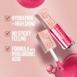 ⁦Maybelline New York Lifter Gloss Hydrating Lip Gloss with Hyaluronic Acid, Gummy Bear, Sheer Light Pink, 1 Count⁩ - الصورة ⁦3⁩