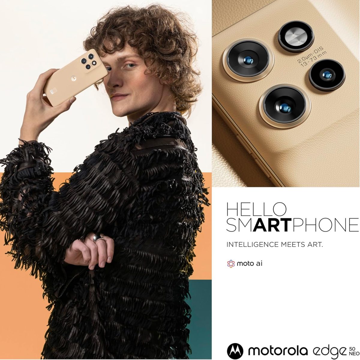 ⁦Motorola Edge 50 Neo Dual-SIM 512GB ROM + 12GB RAM (GSM Only | No CDMA) Factory Unlocked 5G Smartphone (Pantone Lattè) - International Version⁩ - الصورة ⁦2⁩