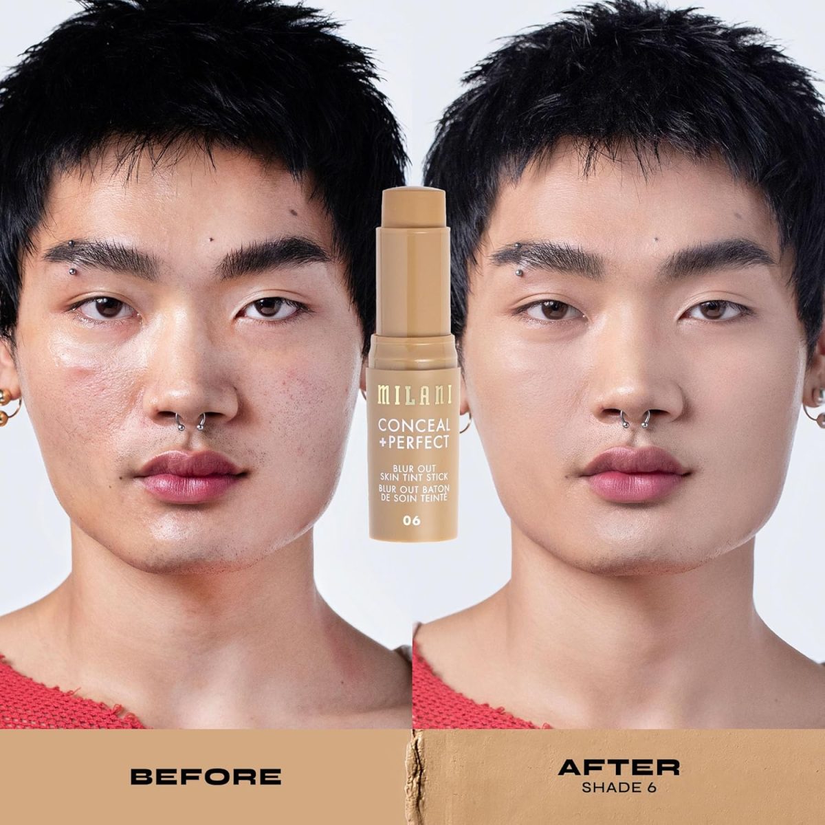 ⁦Milani Conceal + Perfect - Skin Tint Stick, Blur Out Tinted Moisturizer Makeup, Shade 006⁩ - الصورة ⁦5⁩