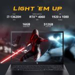 ⁦acer Nitro 15.6" FHD IPS 144Hz Gaming Laptop, Intel i7-13620H, 16GB DDR5, 512GB SSD, NVIDIA GeForce RTX 4060, Keyboard Backlight, Wi-Fi 6, HD Webcam, Windows 11 Home, Black, 256GB Docking Station Set⁩ - الصورة ⁦3⁩