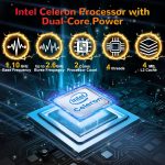 ⁦2025 Laptop Computer 15 15.6" FHD 1920 X 1080 Display for College Students Business, 8GB DDR4 RAM 256GB SSD, Dual-Core Intel Celeron, USB 3.2, Numeric Keypad, Windows 11 Pro, Slim Portable, Gray⁩ - الصورة ⁦3⁩