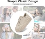 ⁦LUCKY STEP Women's Platform Fashion Sneakers Faux Leather Classic Tennis Shoes Low Top Casual Walking Shoes⁩ - الصورة ⁦2⁩