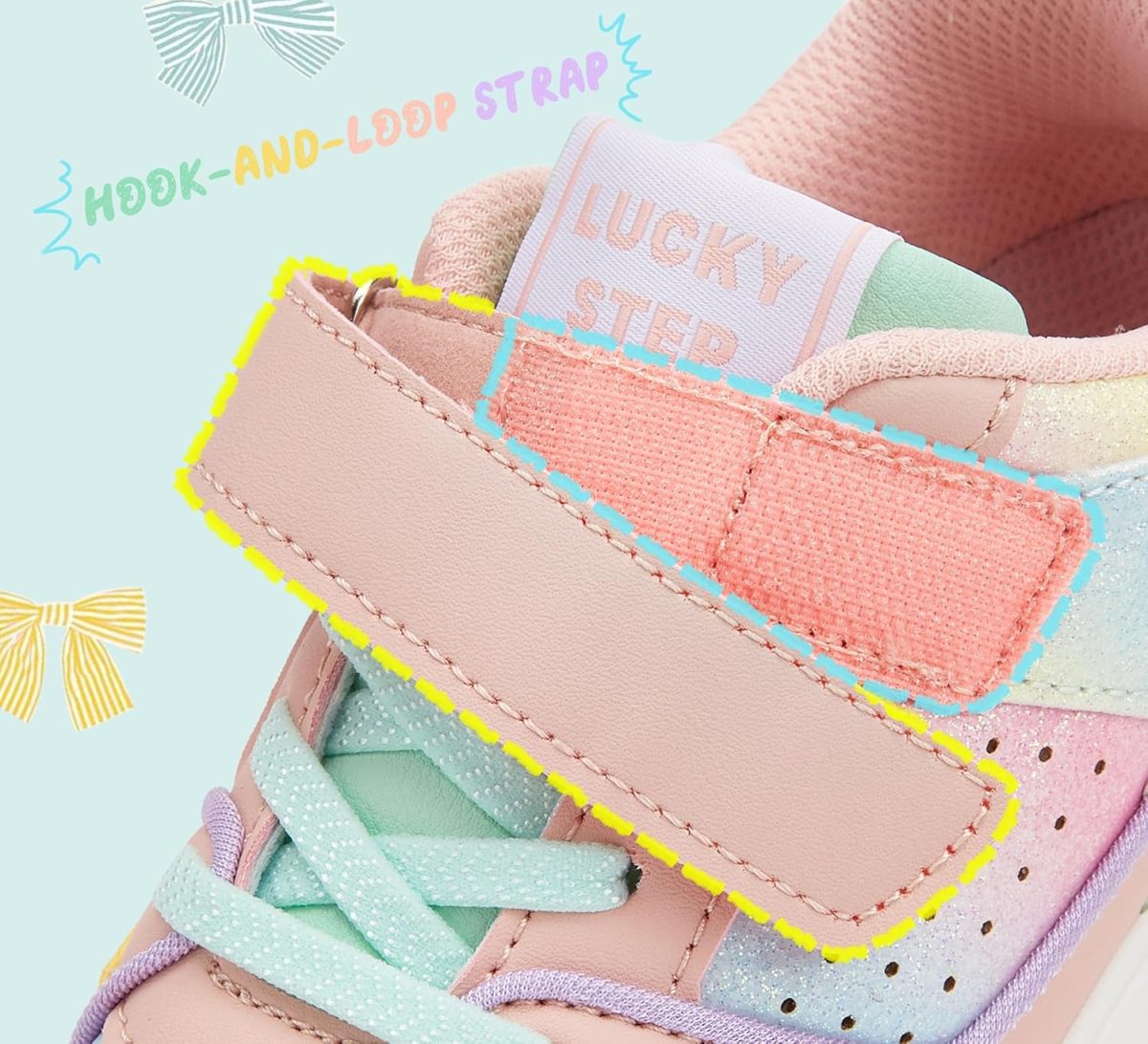 ⁦LUCKY STEP Kid's Slip On Sneaker Comfort Casual Running Tennis School Low Top Sneaker Strap Athletic Walking Shoes for Children/Boys/Girls⁩ - الصورة ⁦4⁩