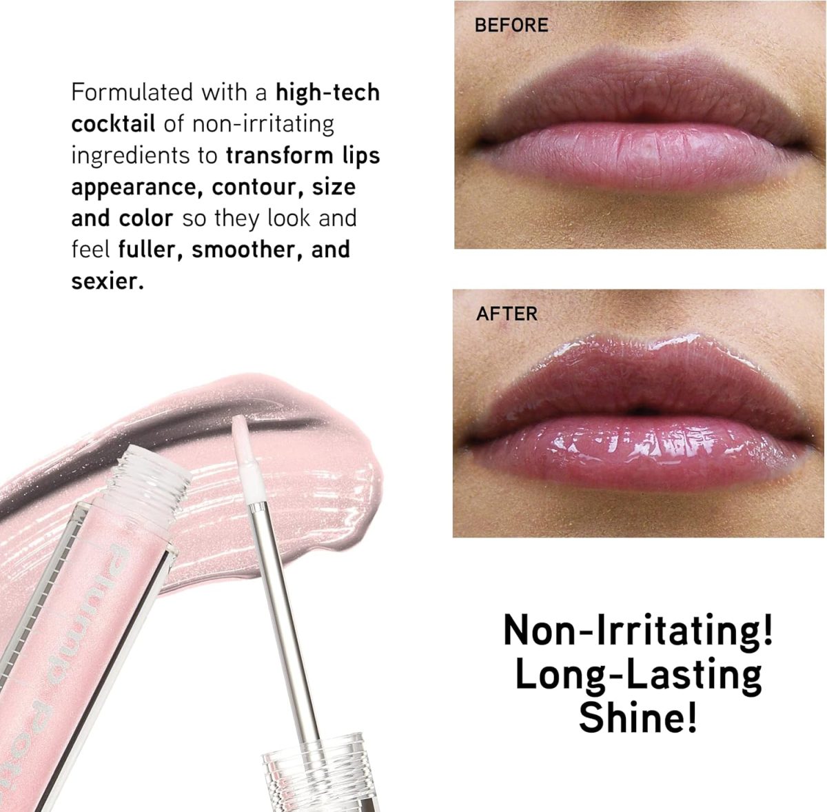 ⁦Lip Plumper Gloss By Physicians Formula Plump Lip Potion Needle-Free Lip Plumper Gloss Cocktail Shade Extension, Pink Crystal Potion, Lip Enhancer, Fuller Lips⁩ - الصورة ⁦9⁩