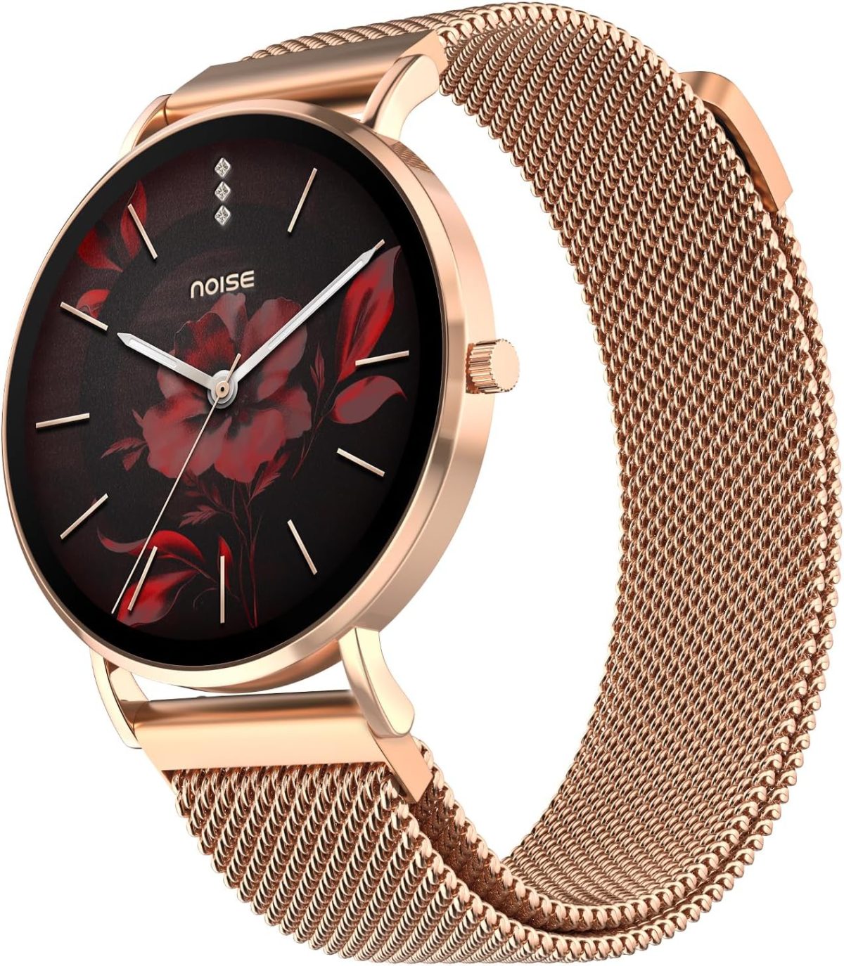 Noise Diva 2 Fashion Smart Watch for Women - Sleekest Dial, 36mm AMOLED Display, Improved Female Cycle Tracker, BT Calling, Sleep Tracking, AI Voice Assistant, Password Protection-Rose Link