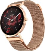 Noise Diva 2 Fashion Smart Watch for Women - Sleekest Dial, 36mm AMOLED Display, Improved Female Cycle Tracker, BT Calling, Sleep Tracking, AI Voice Assistant, Password Protection-Rose Link