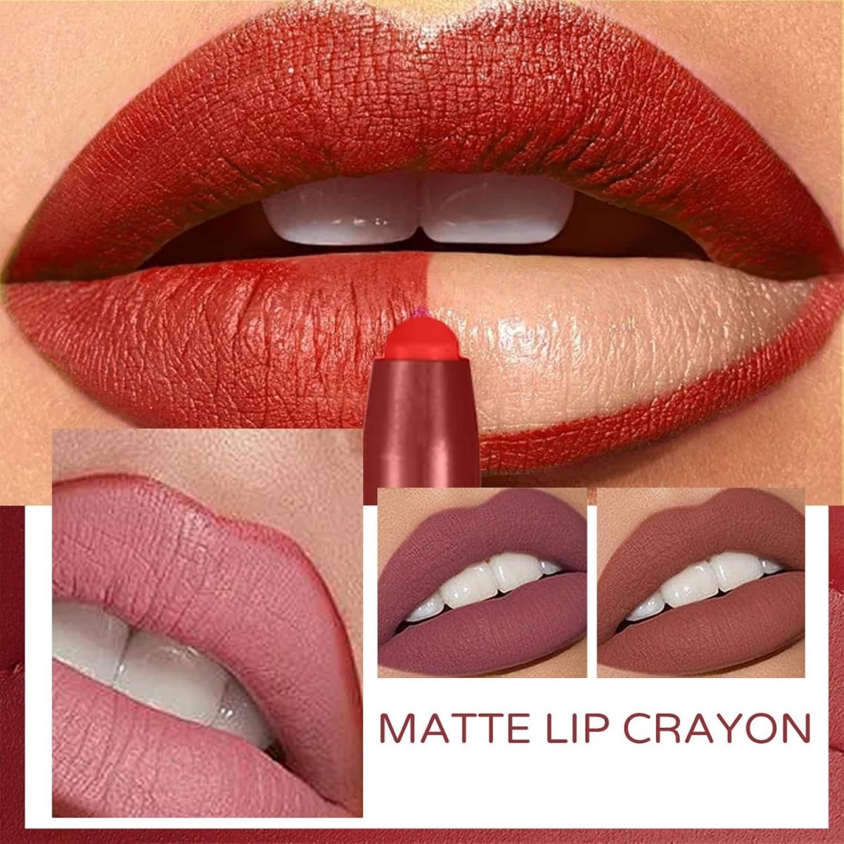 ⁦KASTWAVE Lip Liner Set, 6 Colours Matte Lip Liner, Long-Lasting Wear And Waterproof, Smooth, Smudge Proof, High Pigmented Smooth Nude Texture Natural, Makeup For Women⁩ - الصورة ⁦5⁩