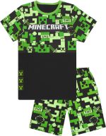 Minecraft Pajamas Boys 4 Design Options Kids Top Shorts Gamer PJs
