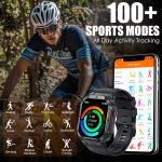⁦EIGIIS Military Smart Watches for Men 1.96" HD Big Screen Rugged Smart Watch (Answer/Dial Calls) Outdoor Tactical Sports Watch Fitness Tracker Smartwatch for iPhone Compatible with Android Phones⁩ - الصورة ⁦3⁩