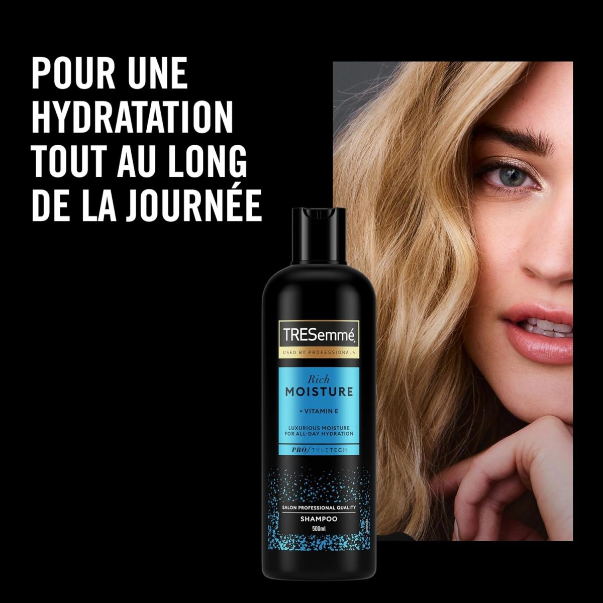 ⁦TRESemmé Rich Moisture Shampoo and Conditioner for Dry Damaged Hair 400ml + 400ml⁩ - الصورة ⁦3⁩