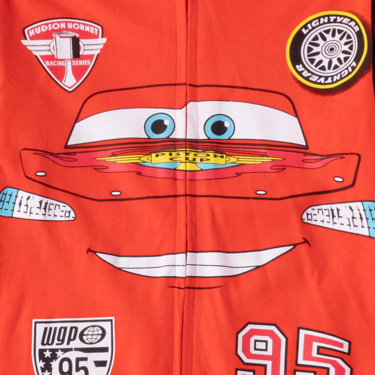 ⁦Cars Disney Lighting McQueen Boys Hooded Coverall for Toddlers and Big Kids⁩ - الصورة ⁦4⁩