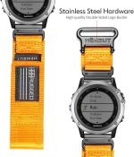 ⁦Compatible With Garmin Watch Band, Super Rugged Nylon Sports Strap With Woven Loop Design, For Fēnix/Forerunner/Approach/MARQ/Quatix/D2 Series Tough Replacement Band For Men⁩ - الصورة ⁦4⁩