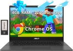ASUS Chromebook CM1402 14" FHD Anti-Glare Laptop, MediaTek Kompanio 520, 4GB LPDDR4X, 224GB Storage(64GB eMMC+160GB Docking Station Set), HD Webcam, WiFi 6, Bluetooth, Chrome OS, Gravity Gray