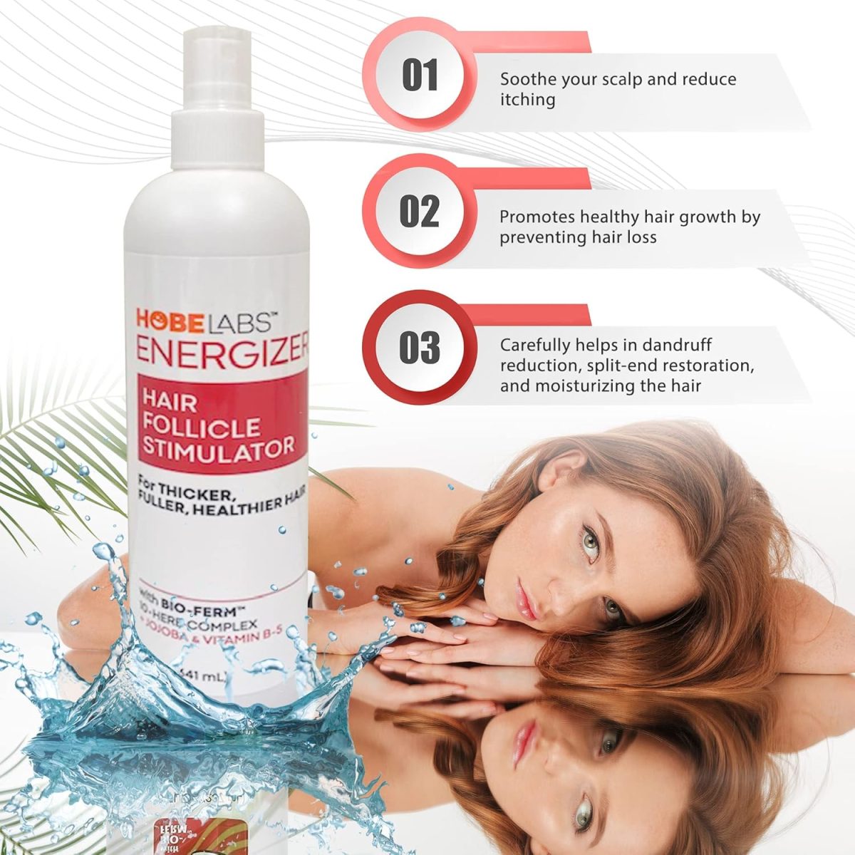 ⁦Hobe Labs Energizer Hair Follicle Stimulator, 8-Fluid Ounce (Pack of 2)⁩ - الصورة ⁦3⁩