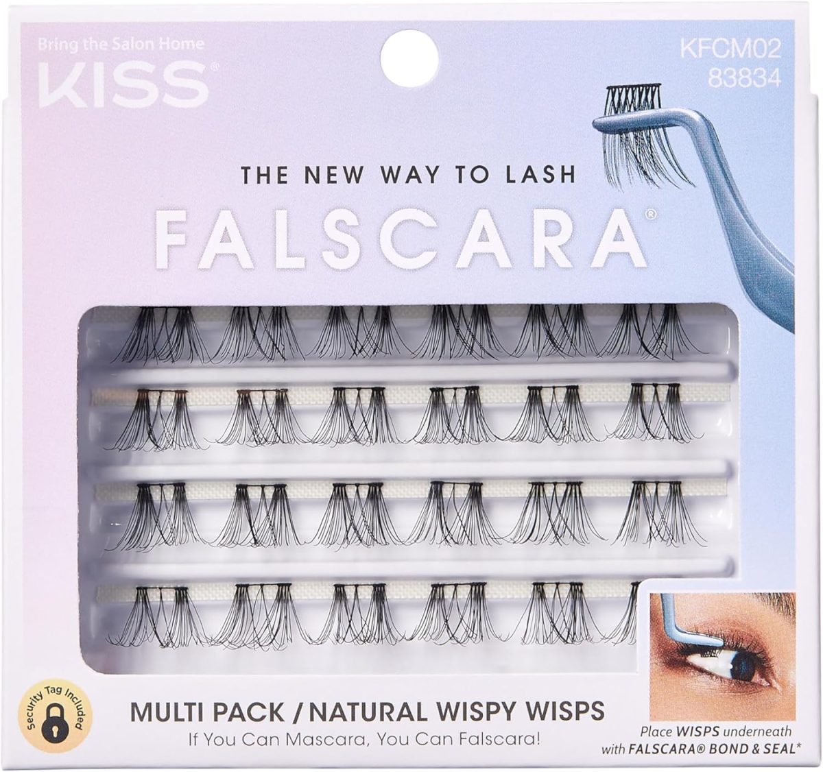 KISS DIY Eyelash Extension Wispy Wisps - Featherlight Synthetic Reusable Artificial Eyelashes Multipack of 24 Mini Lash Clusters for Natural Lash Extension Look