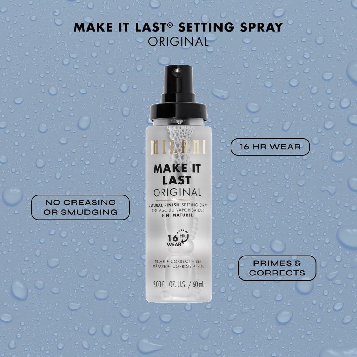 ⁦Milani Make It Last Original - Natural Finish Setting Spray and Primer - Prime + Correct + Set - Long Lasting Makeup Primer and Spray - 2 Pack⁩ - الصورة ⁦4⁩