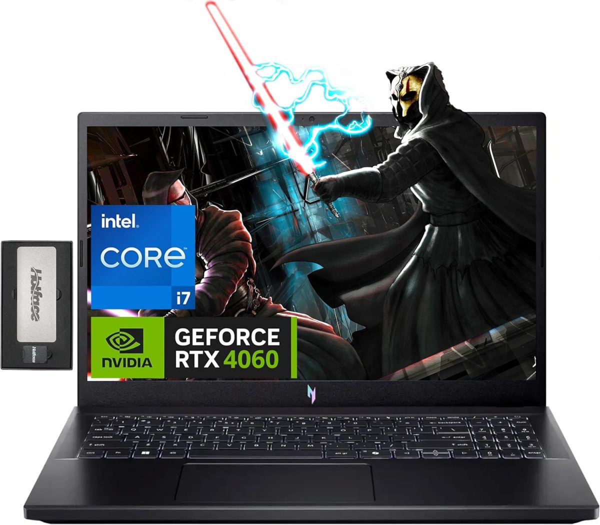 acer Nitro 15.6" FHD IPS 144Hz Gaming Laptop, Intel i7-13620H, 16GB DDR5, 512GB SSD, NVIDIA GeForce RTX 4060, Keyboard Backlight, Wi-Fi 6, HD Webcam, Windows 11 Home, Black, 256GB Docking Station Set