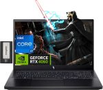 acer Nitro 15.6" FHD IPS 144Hz Gaming Laptop, Intel i7-13620H, 16GB DDR5, 512GB SSD, NVIDIA GeForce RTX 4060, Keyboard Backlight, Wi-Fi 6, HD Webcam, Windows 11 Home, Black, 256GB Docking Station Set