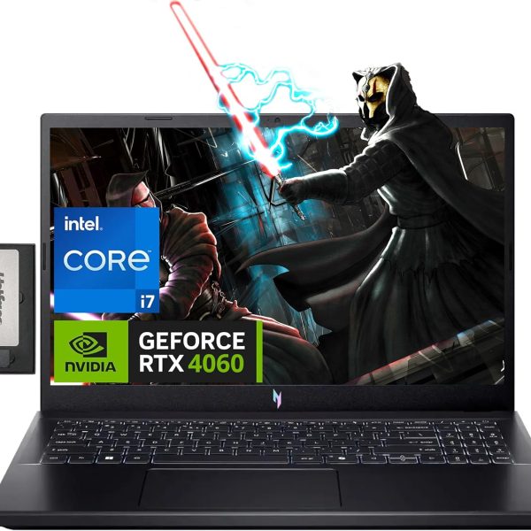 acer Nitro 15.6" FHD IPS 144Hz Gaming Laptop, Intel i7-13620H, 16GB DDR5, 512GB SSD, NVIDIA GeForce RTX 4060, Keyboard Backlight, Wi-Fi 6, HD Webcam, Windows 11 Home, Black, 256GB Docking Station Set