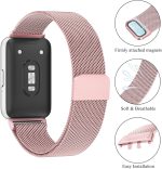 ⁦Metal Bands for Samsung Galaxy Fit 3 Strap, Adjustable Stainless Steel Strap with Magnetic Buckle for SAMSUNG Galaxy FIT 3 SM-R390 Smartwatch Strap Women&Men⁩ - الصورة ⁦2⁩