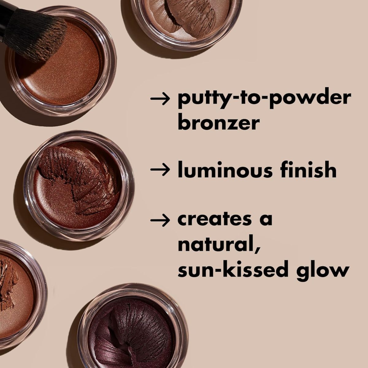 ⁦e.l.f. Luminous Putty Bronzer, Lightweight Putty-to-Powder Bronzer For A Radiant, Glowing Finish, Highly Pigmented, Vegan & Cruelty-Free, Sun Chaser⁩ - الصورة ⁦4⁩