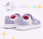 ⁦LUCKY STEP Kid's Glitter Walking Shoes Shiny Sparkly Sequins Fashion Sneakers Hook and Loop Athletic Unisex-Child Casual Running for Children/Boys/Girls⁩ - الصورة ⁦6⁩