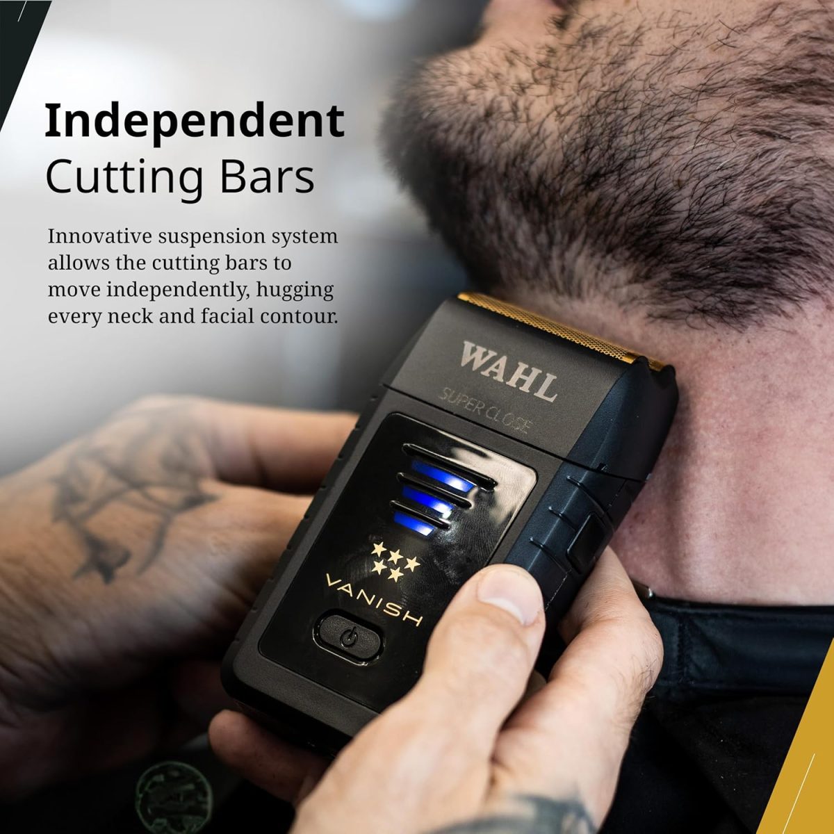 ⁦Wahl Professional 5 Star Vanish Shaver Cordless With Pop Foil Bars Ergonomic Design 100 Min Runtime Lithium Ion Battery⁩ - الصورة ⁦3⁩