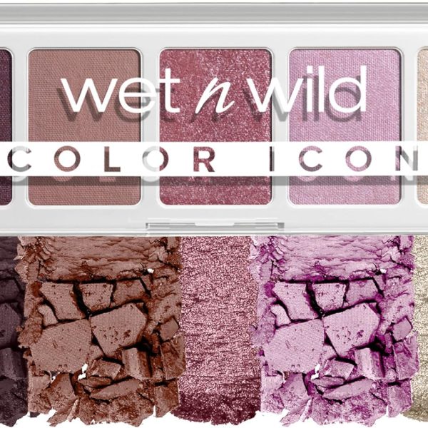 wet n wild Color Icon Eyeshadow Makeup 5 Pan Palette, Purple Petalette, Matte, Shimmer, Metallic, Long Wearing, Rich Buttery Pigment, Cruelty Free