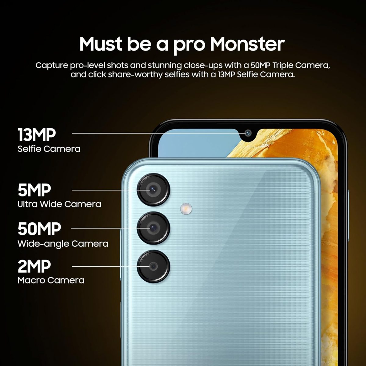 ⁦Samsung Galaxy M15 5G Prime Edition (Blue Topaz,4GB RAM,128GB Storage) | Super AMOLED Display| 50MP Triple Cam| 6000mAh Battery| MediaTek Dimensity 6100+ | 4 Gen. OS Upgrade & 5 Year Security Update⁩ - الصورة ⁦5⁩