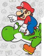 ⁦Super Mario Nintendo and Yoshi Boy's Kids Grey Character T-Shirt Top⁩ - الصورة ⁦6⁩