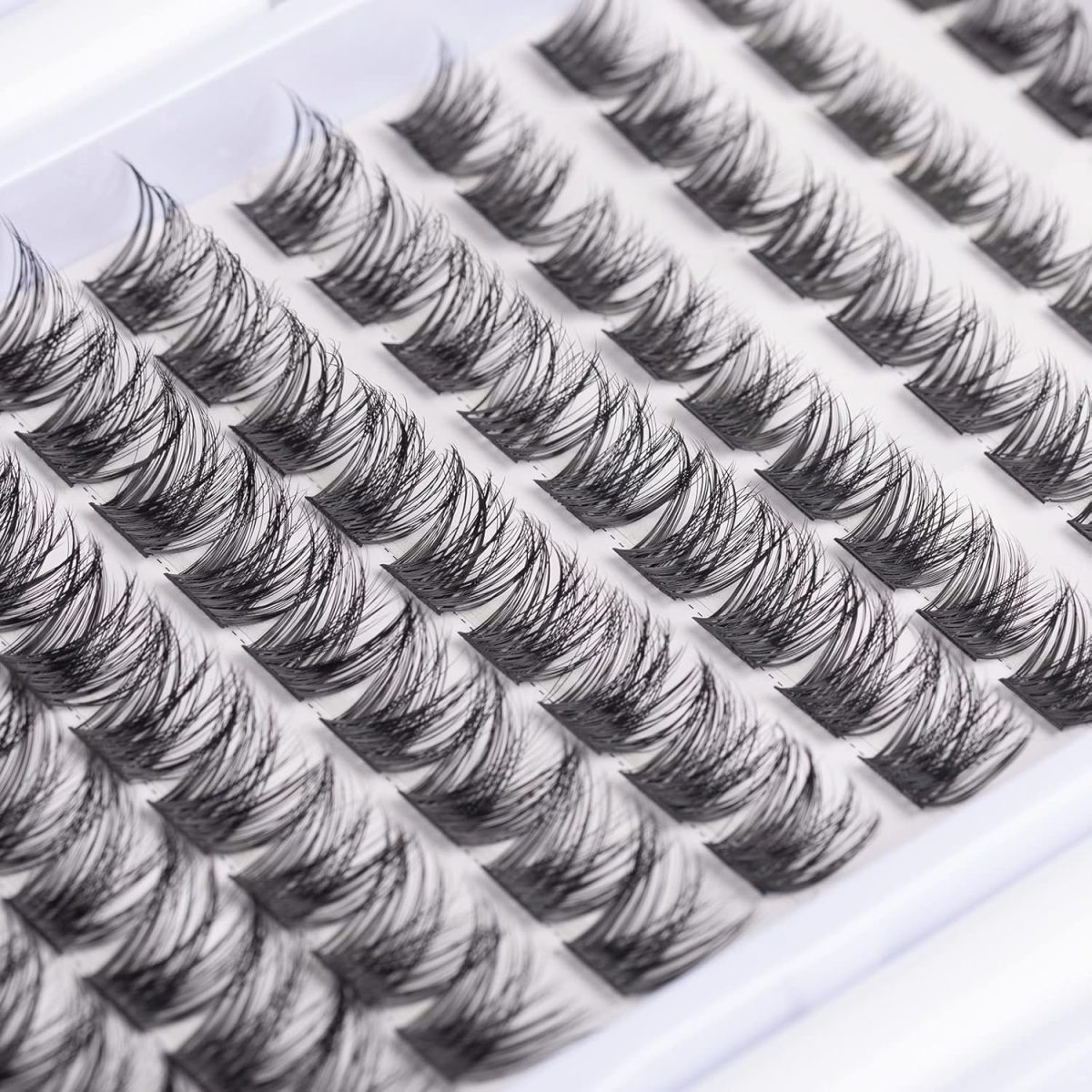⁦MAKINGTEC Individual Lashes Cluster Lashes 45 Pcs DIY False Eyelashes Reusable 3D Eyelash Extension Kit Soft Natural C CC D Curl Individual Eyelashes with Eyelash Glue 10/12/14/15/16mm Length⁩ - الصورة ⁦6⁩