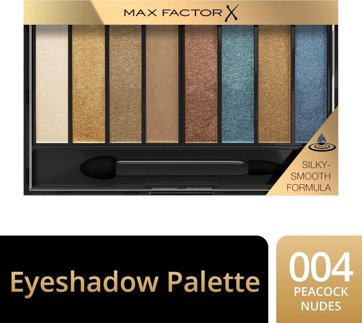 ⁦Max Factor Masterpiece Nude Palette - Contouring Eye Shadows - 8 Perfectly Paired Shades - Dual-Tip Applicator - 04 Peacock Nudes, 6.5g - 0.22 fl oz⁩ - الصورة ⁦2⁩