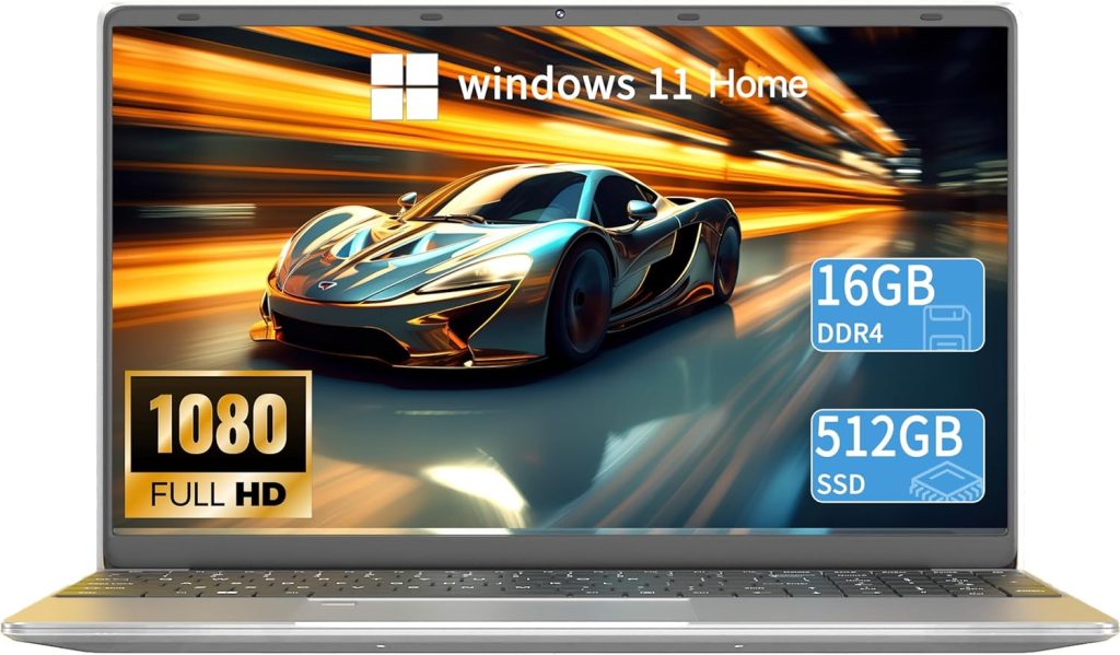 XISEZIUO 15.6" Business Laptop, 16GB RAM 512GB SSD, Processor N95 Quad-Core (Up to 3.4GHz), Backlit Keyboard, Fingerprint, WiFi 5, Windows 11 Laptop, 2-Year Warranty