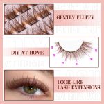 ⁦Mavphnee Brown Lash Clusters Natural Lash Extensions Wispy Eyelash Clusters 168 Pcs C Curl Lashes Clusters for Everyday Wear Beginner Friendly Dark Brown Cluster Eyelash Extensions by⁩ - الصورة ⁦5⁩