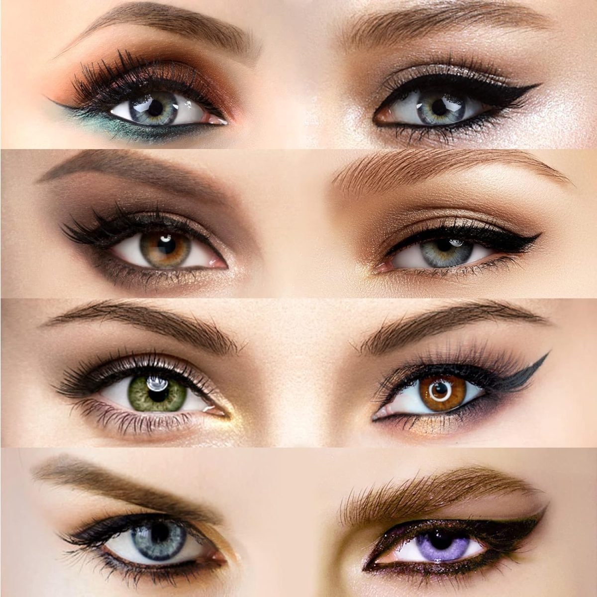 ⁦KASTWAVE 20 Pcs Eyeliner Stencil Reusable Smudgeproof Cat Eye Smoky Eye Eyeliner Template Stencil, Beauty Accessories Tools⁩ - الصورة ⁦3⁩