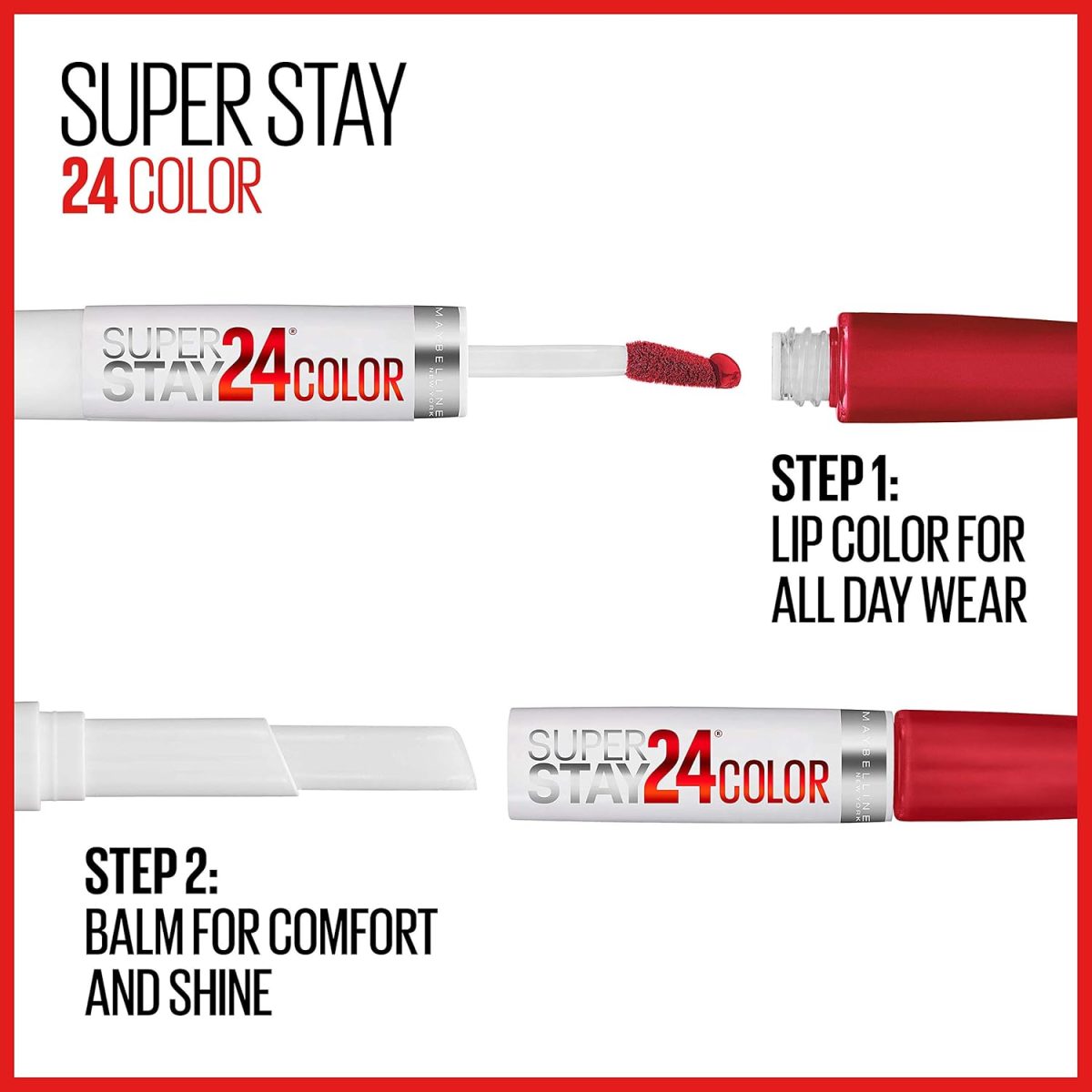 ⁦Maybelline SuperStay 24, 2-Step Liquid Lipstick, Constant Cocoa⁩ - الصورة ⁦5⁩