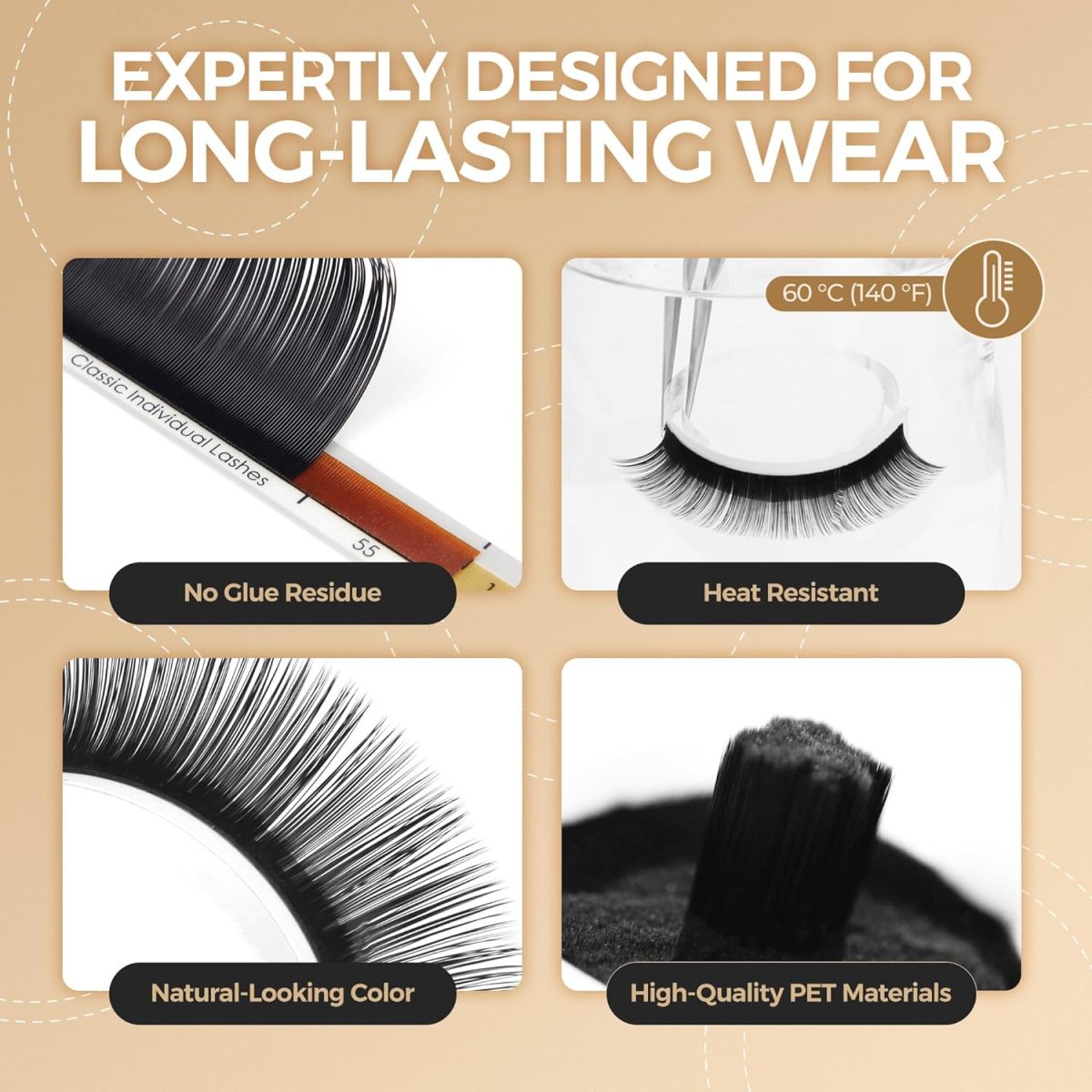 ⁦Russian Volume Lashes 0.03mm Thickness C Curl 8-15mm Mix Tray Faux Individual Eyelash Extension Soft Semi-Permanent Lashes Pure Korean(Professional Salon Use)⁩ - الصورة ⁦4⁩