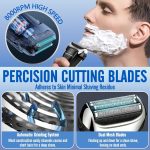 ⁦Electric Razor for Men, 3 Blades Cordless Rechargeable Foil Shavers Electric Razors for Face IPX6 Electric Shaver for Men with Pop-up Trimmer for Travel⁩ - الصورة ⁦6⁩