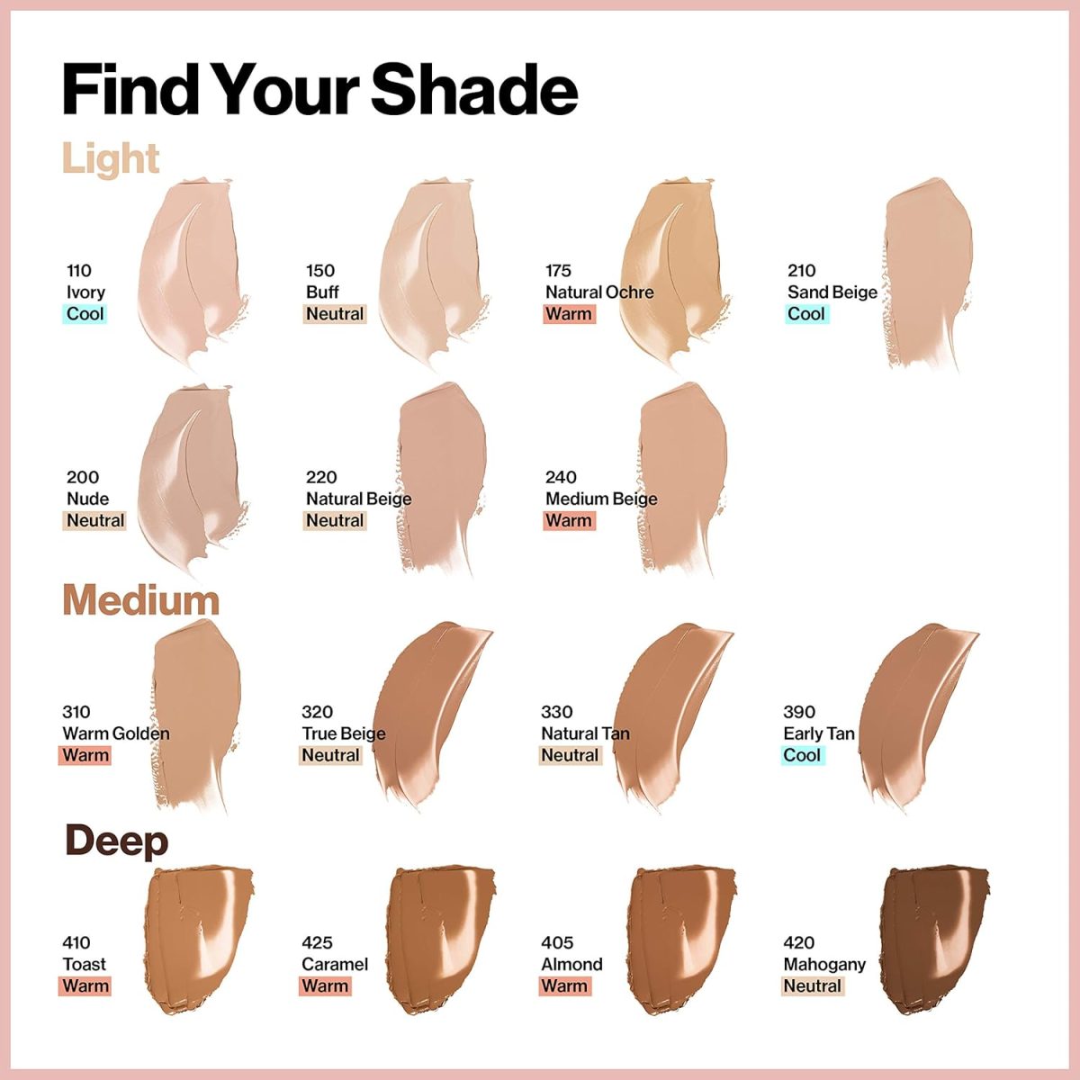 ⁦Revlon CS Full Cover Foundation (Intl with SPF 10)-Natural Ochre⁩ - الصورة ⁦4⁩